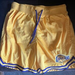 NBA Lakers Yellow and Purple Men's Shorts